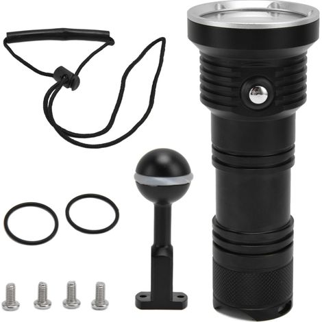 12-LED-Taschenlampe aus Aluminium, Schutzart IP68, 10000 lm, 3 Farben und 5 Leuchtmodi zum Tauchen und Angeln
