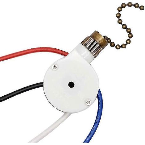 Interrupteur de ventilateur de plafond Zingear Ze-208s E89885 à 3 vitesses et 4 fils, avec chaînette, couleur bronze (1 pièce). (1/5)