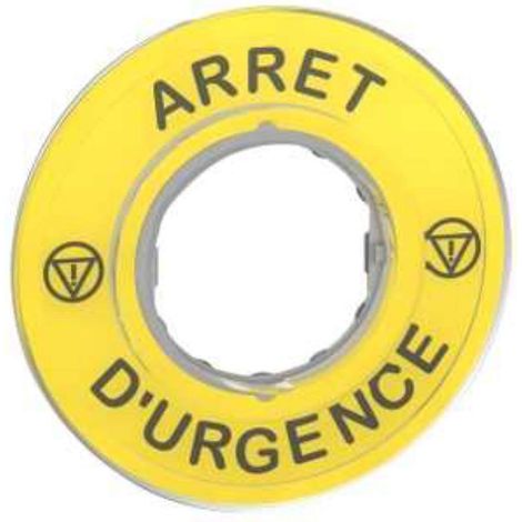 Etichetta arresto emergenza Schneider Electric Harmony 60 mm giallo