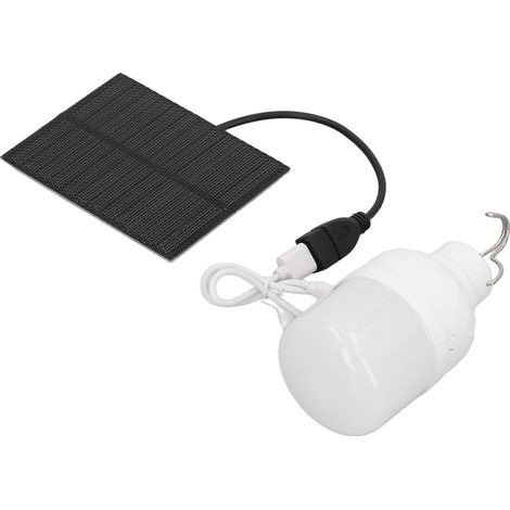 Ampoule LED solaire portable 40 W 5000 K 1500 lm avec panneau solaire 3 W 5 V pour le camping et la pêche (1/5)