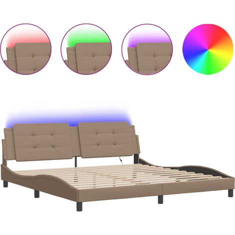Maison Exclusive - Giroletto con LED senza Materasso Zadar Cappuccino 200x200 cm (1/5)