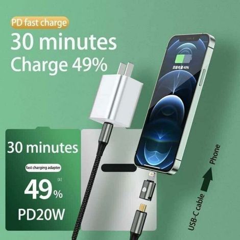 USB-C-auf-Lightning-Adapter – 20-W-PD-Schnellladung – Kompatibel mit iPhone/iPad/iPod – 2er-Pack (1/5)