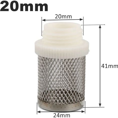 (20 mm - 1 pièce) Filtre en acier inoxydable pour tuyau d'arrosage, aquarium, réservoir d'eau, pompe à eau, crépine de protection (1/5)