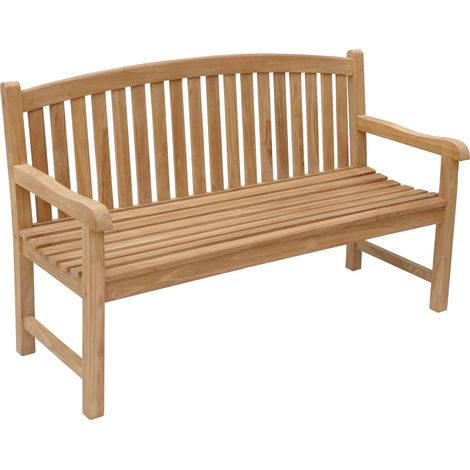 Happy Garden – Banc de jardin en teck LOMBOK – 3 places – Dimensions P 61 × l 150 × H 95cm – Résistant aux intempéries – Poids maximum 200kg