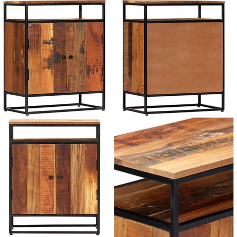 Armoire latérale 60x35x76 cm Bois récupération massif et acier - Buffet Vintage - Armoire Design - Mobilier Industriel - Meuble Rustique - Rangement Mural - Home & Living (1/5)