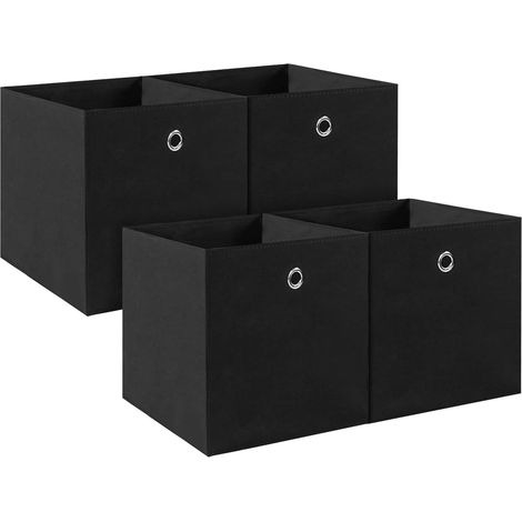 BALLSHOP 4 cubos de almacenamiento plegables, 32 x 32 x 32 cm, caja de almacenamiento, organizador de juguetes, cajas/telas plegables con orificio para dedos, para estantes (1/5)