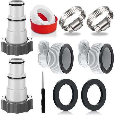 Lot de 4 adaptateurs de piscine A et B,Adaptateur A et type B pour piscine Intex,Adaptateur de tuyau pour pompe,4 adaptateurs de piscine,Raccordement pour tuyau de piscine de 32 et 38 mm de diamètre