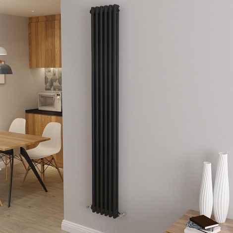 AICA 1800x290mm 2 Column Vertical Black Radiator Central Heating Cast Iron Style (1/5)