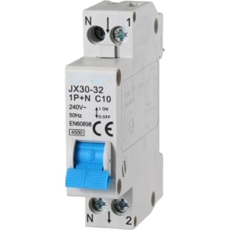 gloca Automatischer Leistungsschalter 1P+N 10A 220V 4,5KA 1 Modul DIN C10