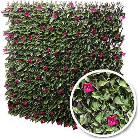 Treillis extensible feuillage bougainvilliers, Long 6 m, Hauteur 1 m