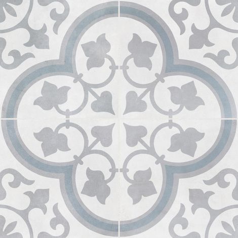 Carrelage effet Carreau ciment Lurelia Gris 22,3x22,3x0,9 cm Novera - Sol et mur intérieur (vendu par carton de 0,65 m²) - RO'MA CARRELAGE
