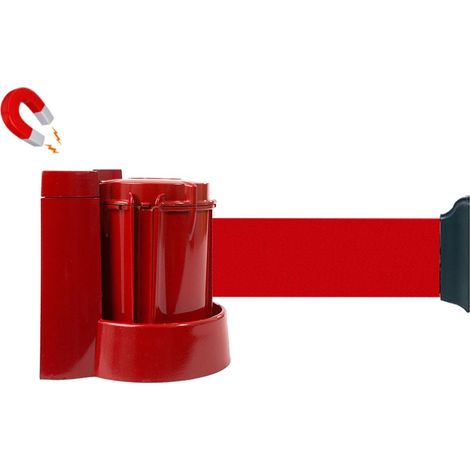 Enrouleur mural magnétique Rouge avec sangle Rouge 5m x 50mm - 2053587