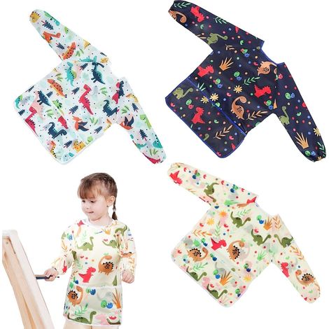tablier peinture enfant tablier cuisine enfant Étanche blouse peinture poches manches longues (1/5)