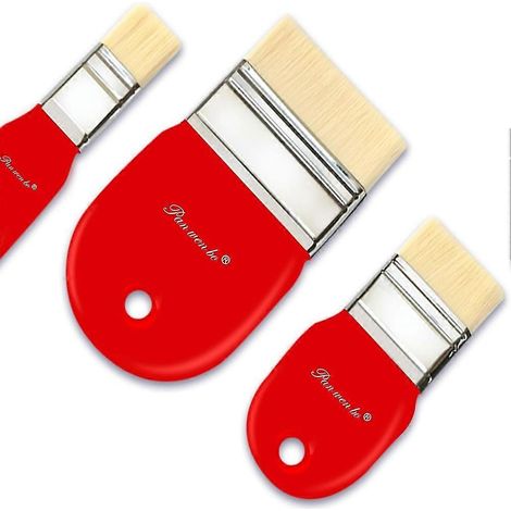 Set flacher Nylonpinsel für Acryl-, Öl-, Lack- und Aquarellfarben, für Maler, Studenten und Künstler. (1/5)