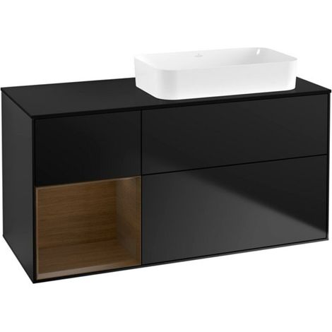 V&B Waschtischunterschrank Finion 120x60 cm, Reg li wal ven, bla m lacquer (1/2)