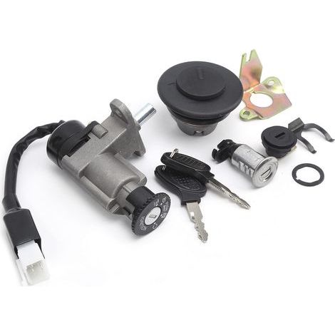 Ensemble de Commutateur D'allumage, Ensemble de Commutateur D'allumage à 4 Fils Verrouillage à Clé D'allumage à Gaz Interrupteur D'allumage à Gaz pour Scooters à Gaz 50cc 150cc 139qmb Gy6 Cyclomoteur (1/5)