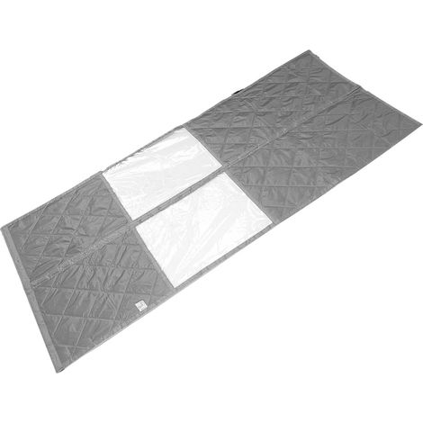 Rideau de porte aimanté isolant thermique hiver couverture à fenêtre transparente anti-froid pour 34.65x85.04in entrée maison gris (1/5)
