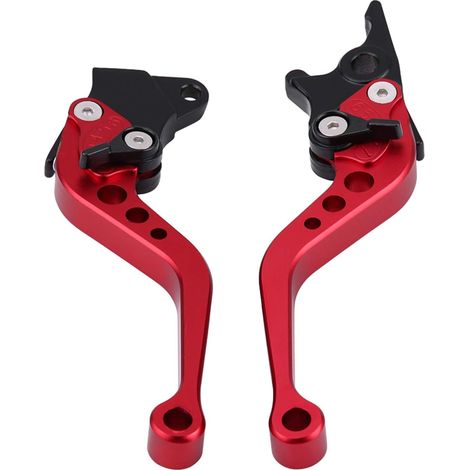Motorcycle 2pcs 22mm 7/8" CNC Aluminum Clutch Drum Brake Lever Handle Replacement Parts Fit for Universal Motorcycle (Red) (1/5)