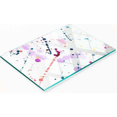 Tabla de cocina de vidrio templado con gráficos de puntos abstractos 80x52 cm (1/5)