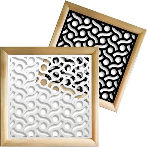 BODIES - Modules décoratifs en bois et PVC - Dimension : 48x48 cm - Couleur : noir