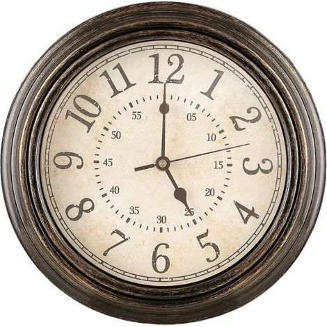Horloge murale vintage, horloge murale pour un affichage précis de l'heure, horloge murale silencieuse pour la chambre, horloge murale à piles facile à lire, horloge murale de 30 cm pour la décoration