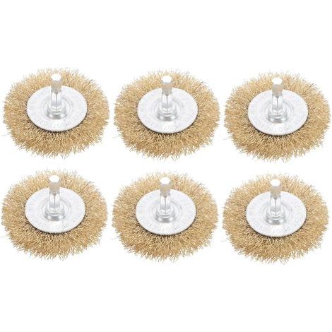 6pièces Brosse Métallique Pour Perceuse Nettoyage Rapide Débris Et Manche Hexagonal Pour Remplacement Facile (1/5)