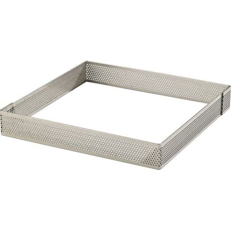 Carré perforé inox 10cm H2cm (1/2)