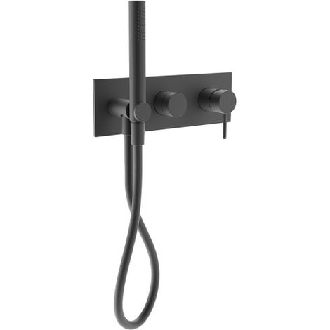 Facade De Douche Mitigeur 2 Sorties Avec Douchette Picche Blackmat - CRISTINA ONDYNA PH60213