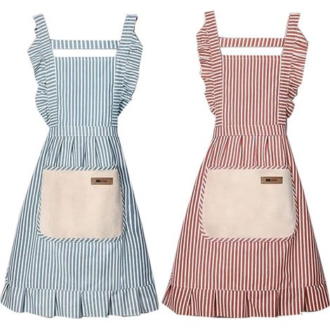 2 Pack Adjustable Kitchen Apron Cooking Apron For Women For Men With Pockets Work Apron Grill Restaurant (1/4)