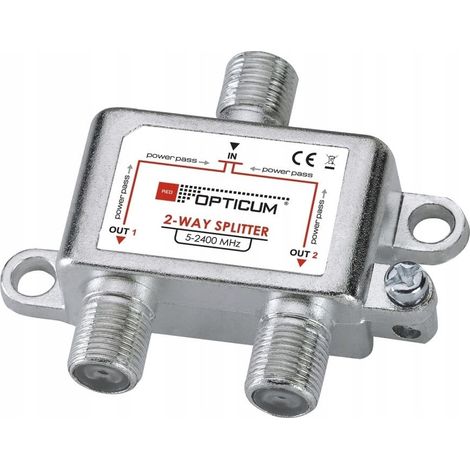 Separatore antenna Opticum 1 ingresso 2 uscite alluminio (1/2)