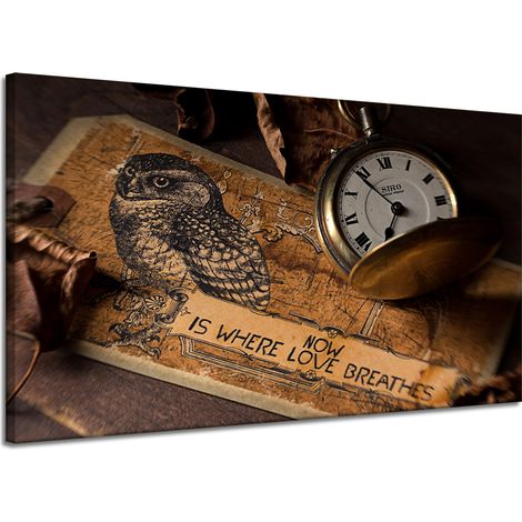 Leinwanddruck Vintage-Retro-Uhr 120x70 cm