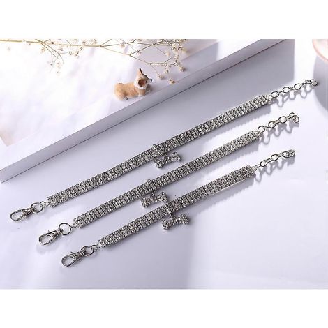Collier élastique en strass pour chat avec breloque (1 pièce) (1/5)