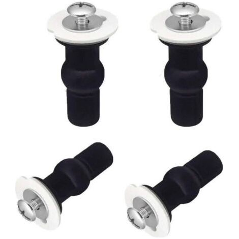 Lot de 4 boulons pour abattant WC, vis pour charnière, fixations pour abattant WC, kit de pièces de rechange en caoutchouc expansible (pour abattants WC avec trou de 14 à 16 mm) (1/4)