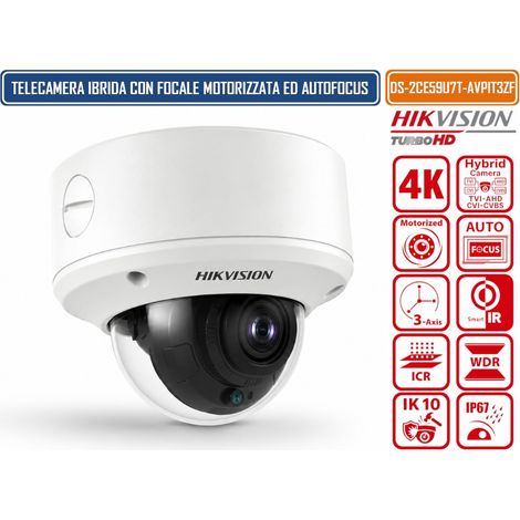 HIKVISION DS-2CE59U7T-AVPIT3ZF TELECAMERA DOME 4K ULTRA HD 8 MP ULTRA LOW LIGHT CON OTTICA MOTORIZZATA VARIFOCALE IP67 (1/4)