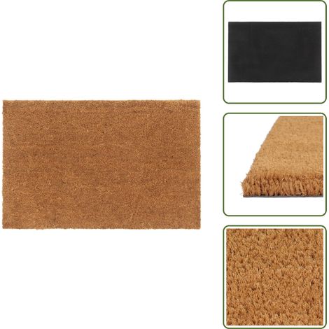 The Living Store Tapis de porte naturel 65x100 cm fibre de coco touffeté - Tapis D'entrée - Paillasson - Fibre De Coco - Tapis Exterieur - Tapis Interieur