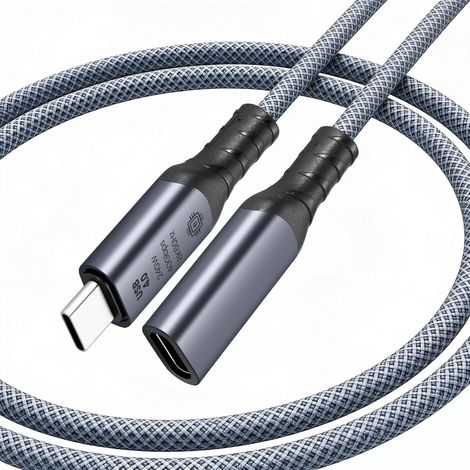 40-Gbit/s-USB-C-Verlängerungskabel, USB-4.0-Verlängerung mit 8K-Videoübertragung bei 60 Hz, 240-W-PD3.1-Schnellladung, für MacBook Pro, Dockingstation, Monitor, SSD, kompatibel mit (1/5)