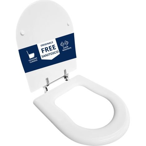 Copriwater Originale Free Sanitosco legno rivestito in resina poliestere bianco (1/4)