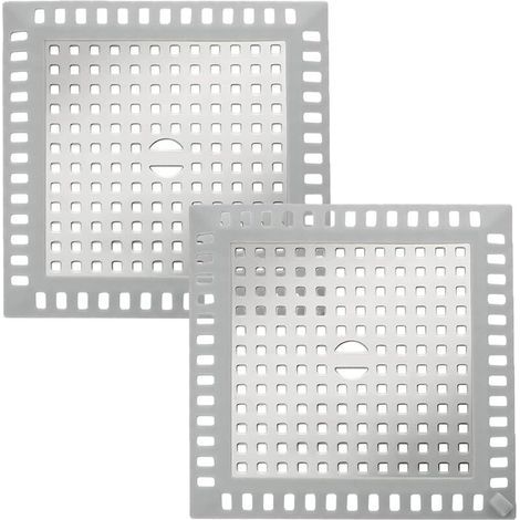 2-teiliger quadratischer Küchenspülenstöpsel, Abflussschutz, Badewannen- und Duschabflussabdeckung mit Saugnapf, für Spüle, Dusche und Badewanne, 12,3 x 12,3 cm