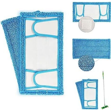 Confezione da 2 panni di ricambio lavabili per mop Swiffer, testine riutilizzabili e accessori per la pulizia. (1/4)