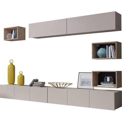 Conjunto de salón Remus XXXI, Cachemira + Roble Artisan
