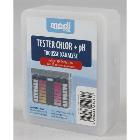 Pooltester Chlor pH-Wert Wassertester Phenol Rot DPD1 Tabletten Wasseranalyse (1/4)