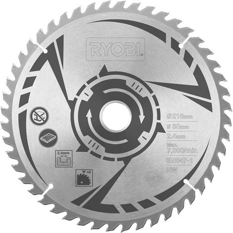 Ryobi SB216T48A1 Kreissägeblatt Ø 216 mm 30 mm 2,4 mm 48T Holz EMS216L