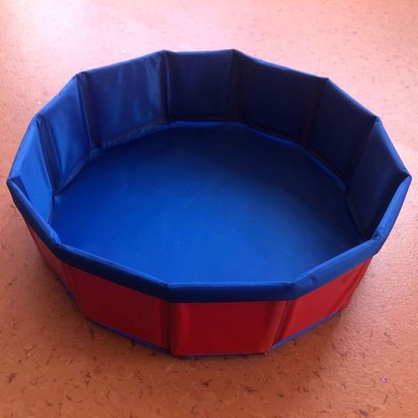 Faltbares, rotes Mehrzweckbecken aus Verbundstoff, 30 × 10 cm, für Kinder und Haustiere (1/5)