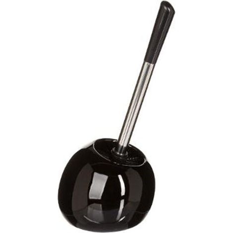 Brosse WC inox avec support en céramique - Noir - SILUMEN (1/5)