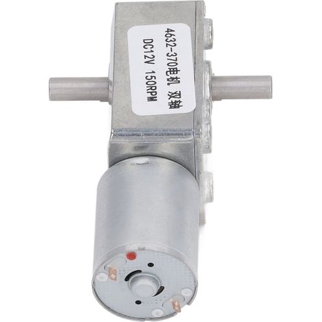 Moteur Réducteur 12V DC Double Arbre Métallique, Micro-moteur à Engrenages 150 RPM 4632-370 (1/5)