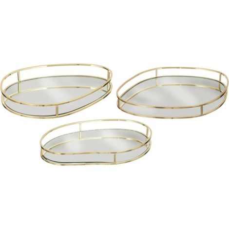 Lot de 3 Plateaux de Présentation "Lily" 30cm Or (1/5)