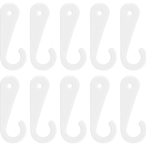 500 Stück J-förmige Sockenaufhängerhaken aus Kunststoff für Bekleidungsteile-4.5X1.5CM-White (1/3)