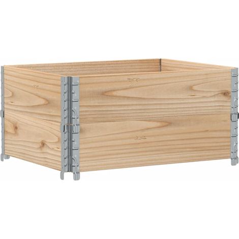 Colliers de palette 2 pcs 80x60 cm bois de pin solide