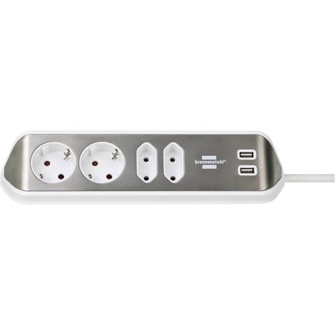 Brennenstuhl 1153590420 Presa di corrente 1 pezzo Argento, Bianco Schuko 1 pz. (1/5)