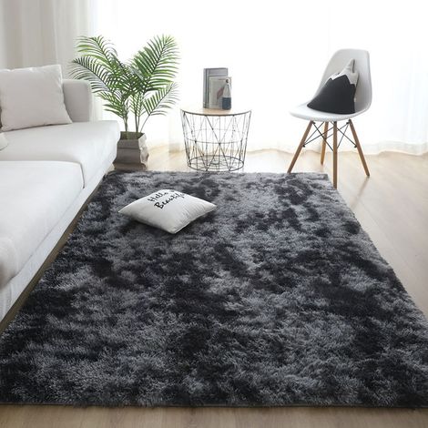 Tapis Salon Moderne Velouté, Moelleux Carpette pour Chambre, Convient pour Le Chauffage au Sol, Sûr et Antidérapant, gris foncé, 60 x 200cm